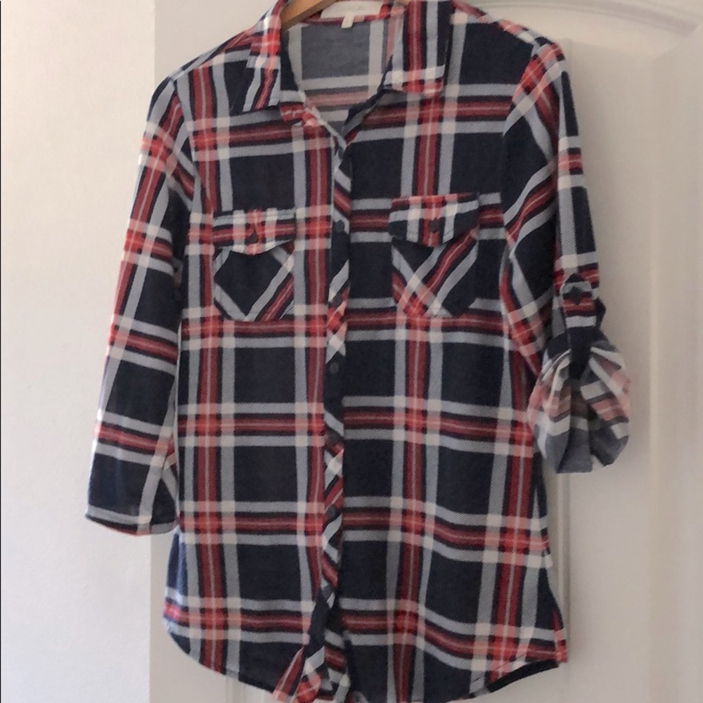Eden & Olivia Plaid Button Down Shirt